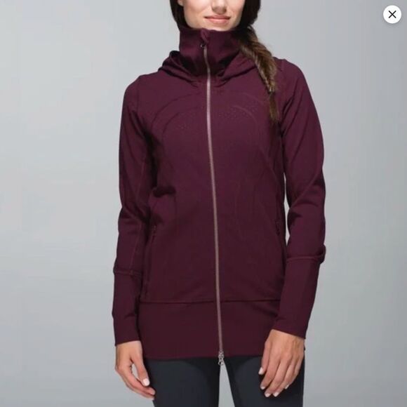 RARE Lululemon Stride Jacket II - SHINE DOT Size 8 Bordeaux Drama Burgundy - Picture 1 of 9